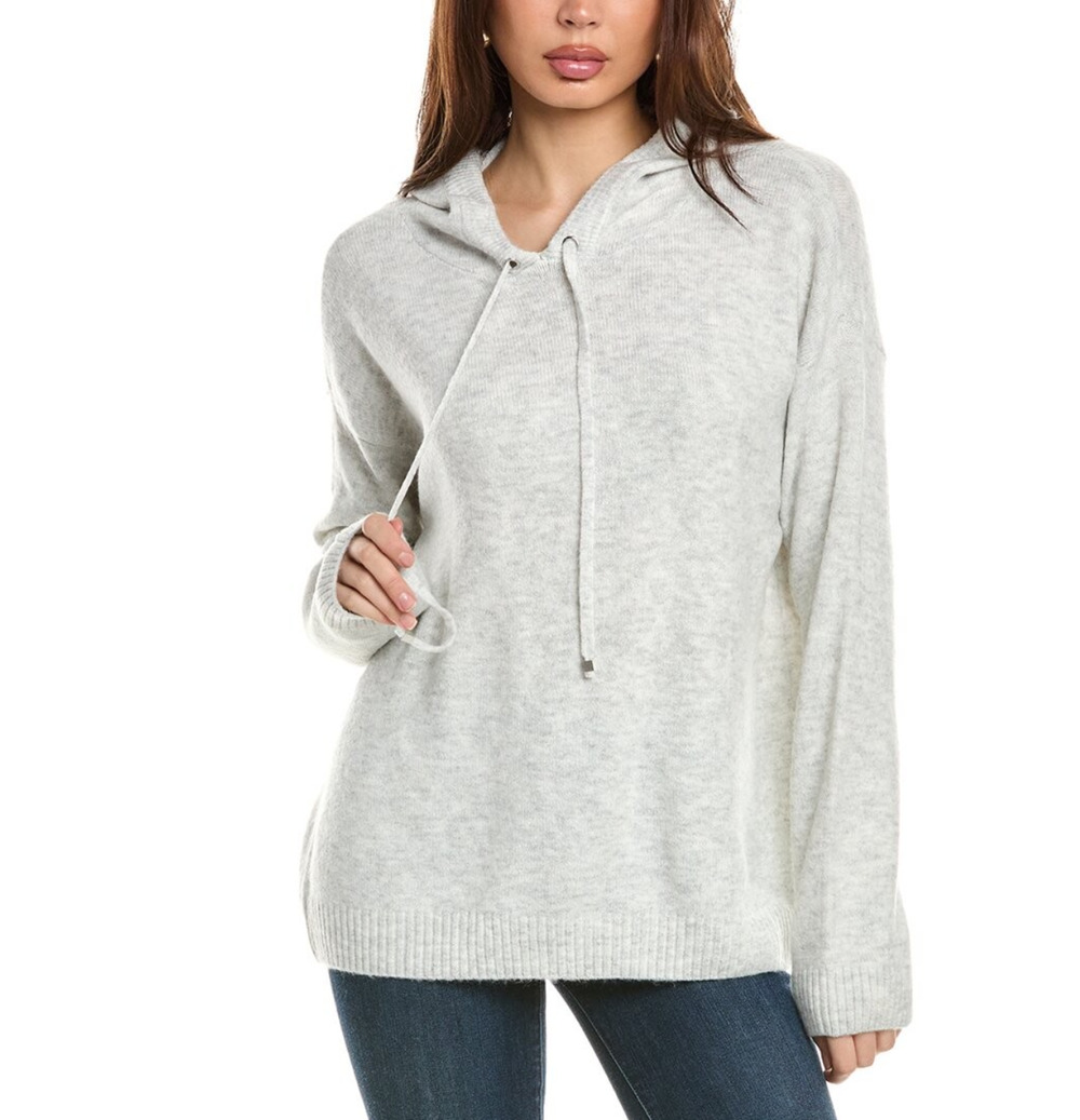 Vince Camuto Women Cozy Hoodie Silver Heather Size M